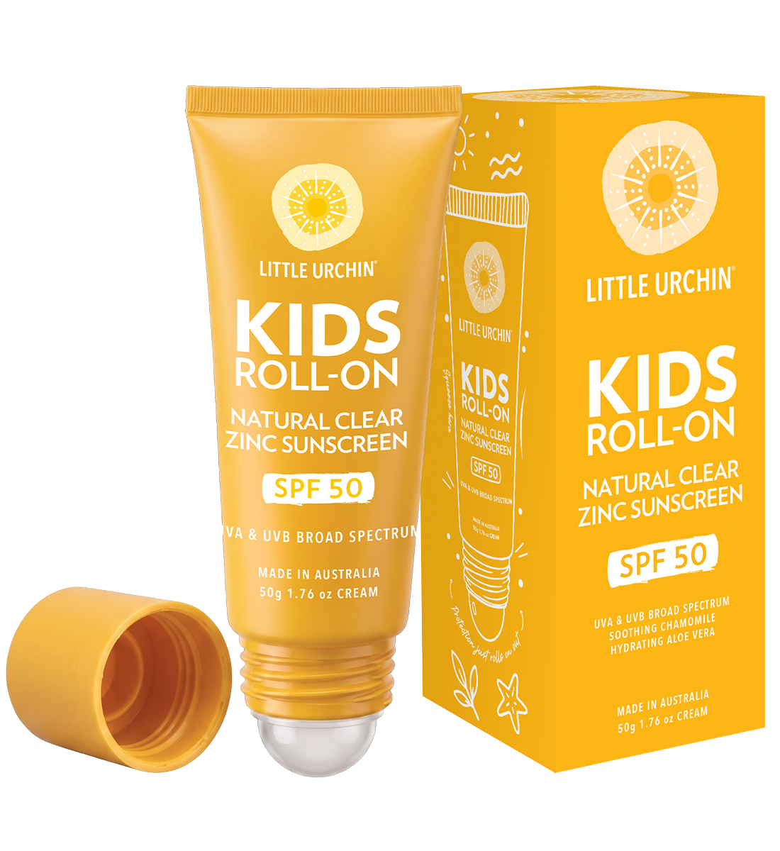 KIDS ROLL-ON NATURAL CLEAR ZINC SUNSCREEN SPF 50, 50g