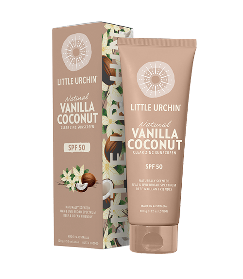 NATURAL VANILLA COCONUT CLEAR ZINC SUNSCREEN SPF 50, 100g