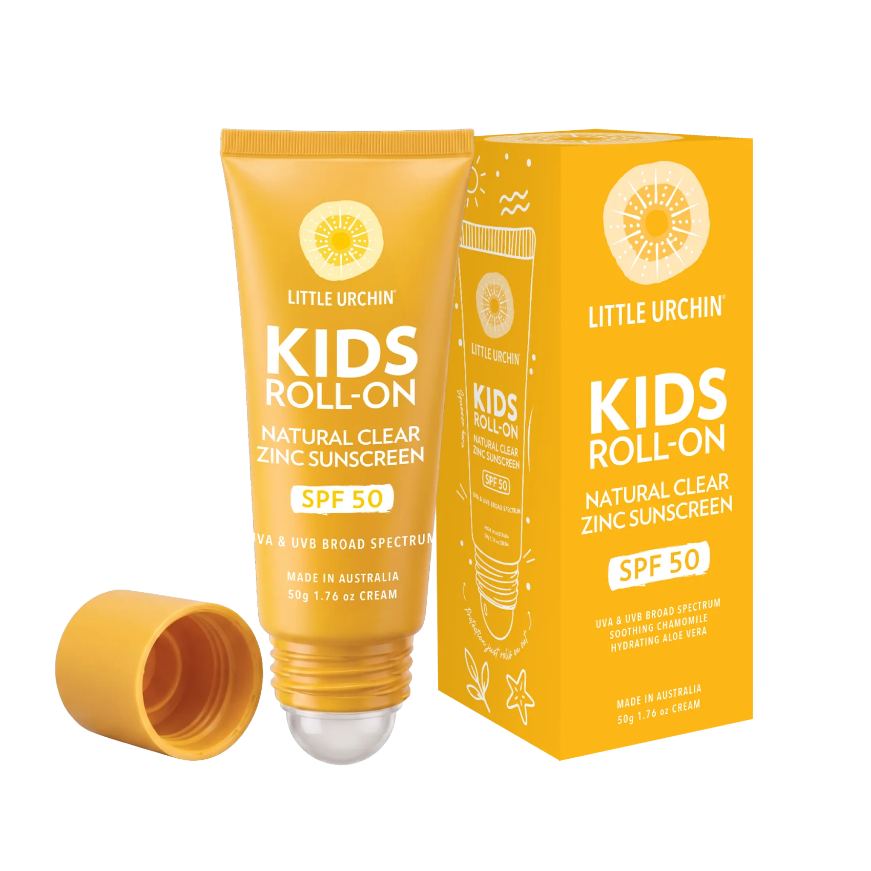 KIDS ROLL-ON NATURAL CLEAR ZINC SUNSCREEN SPF 50, 50g